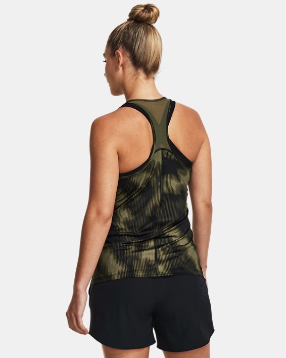 Camiseta sin mangas HeatGear® Armour Racer Print para mujer, Green, pdpMainDesktop image number 1